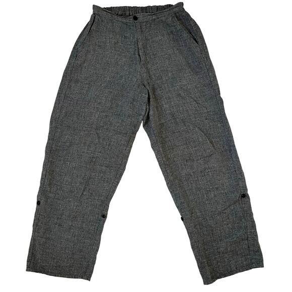 Vintage Flax by Jeanne Engelhart Gray Trouser Pants high Waisted Minimal Size M - Picture 1 of 9